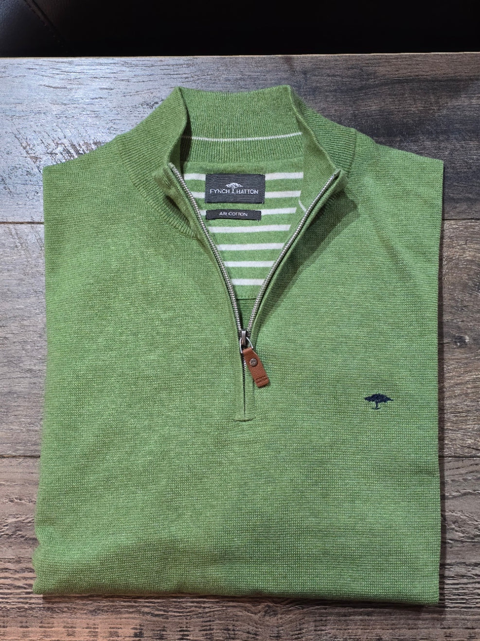 FYNCH HATTON Air Cotton 1/4 Zip Knit Top