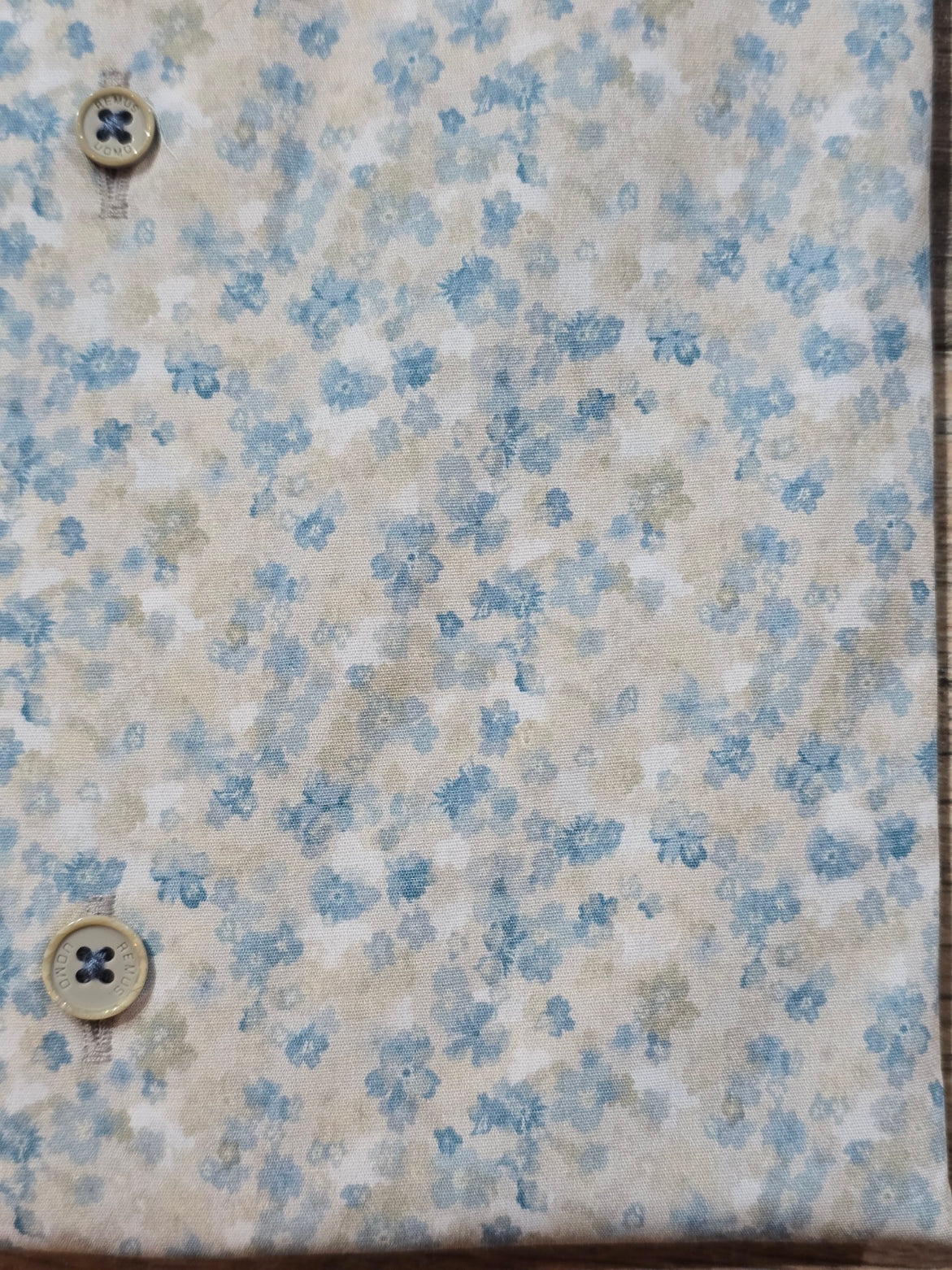 Remus Uomo Regular Fit White / Blue/ Sand Print Shirt