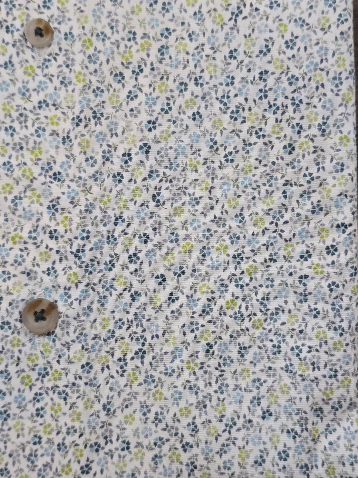 Remus Uomo Tapered White / Blue / Green flower Print Shirt