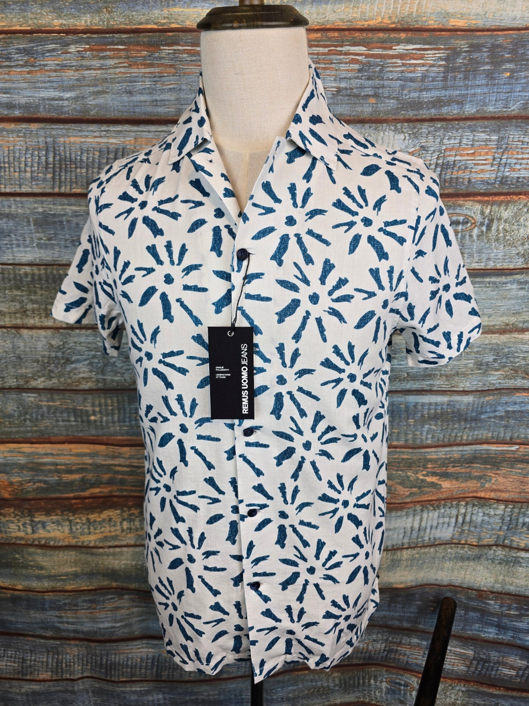 Remus Uomo Tapered Fit Sunburst Print Shirt