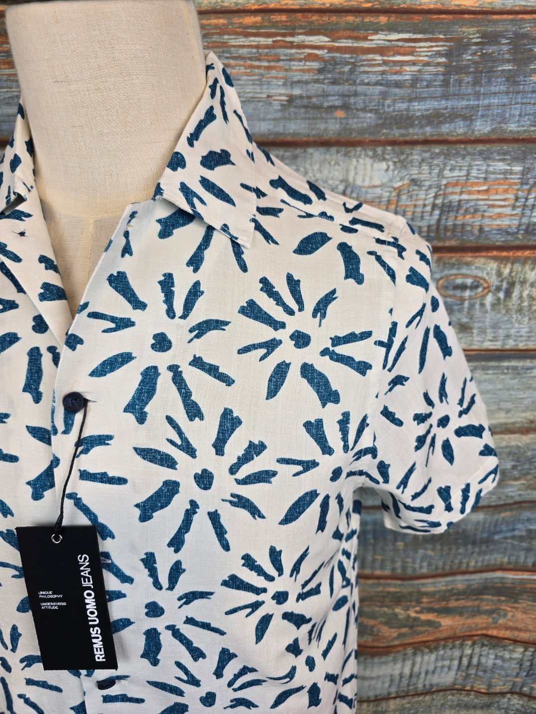 Remus Uomo Tapered Fit Sunburst Print Shirt
