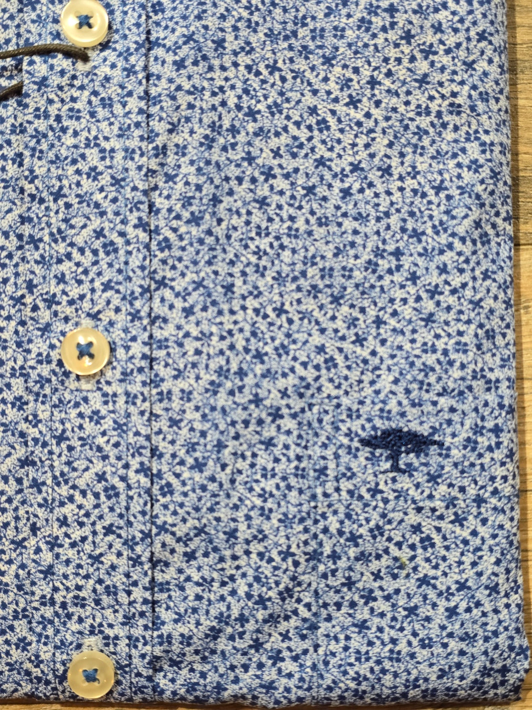 FYNCH-HATTON Blue Geometric Button Down Shirt