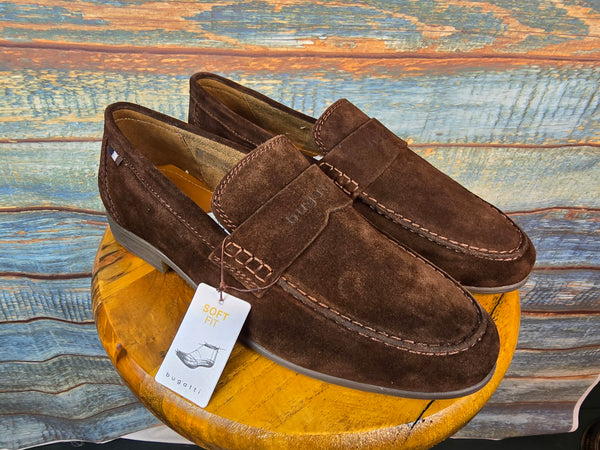 Bugatti Shoes Summer Slip on Brown Suede