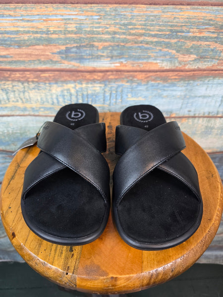 Bugatti Summer Black Leather X Sandals