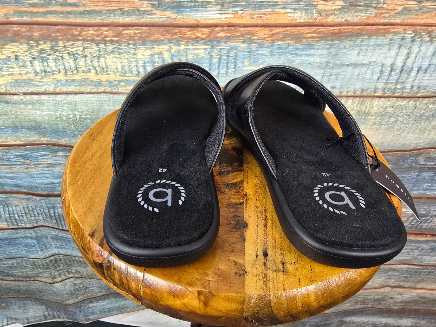 Bugatti Summer Black Leather X Sandals