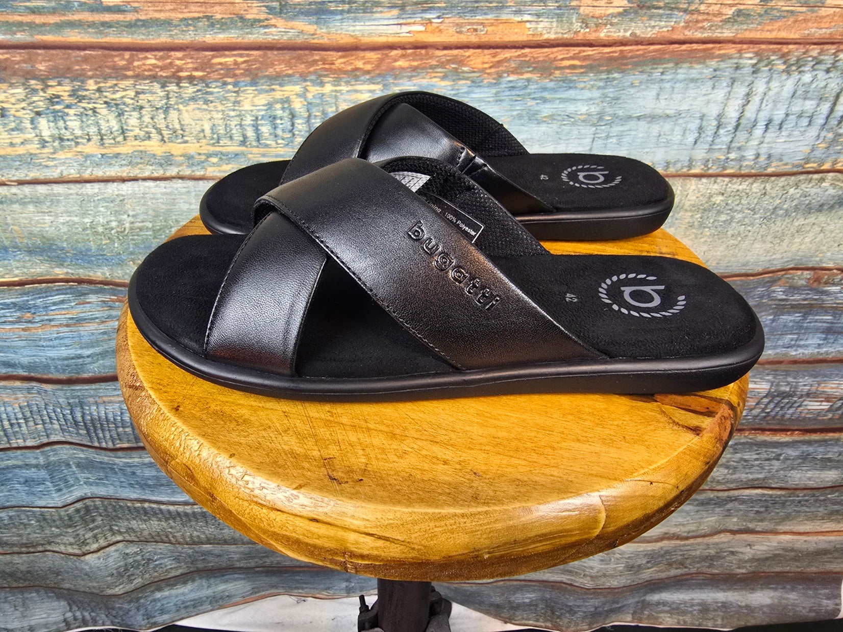 Bugatti Summer Black Leather X Sandals