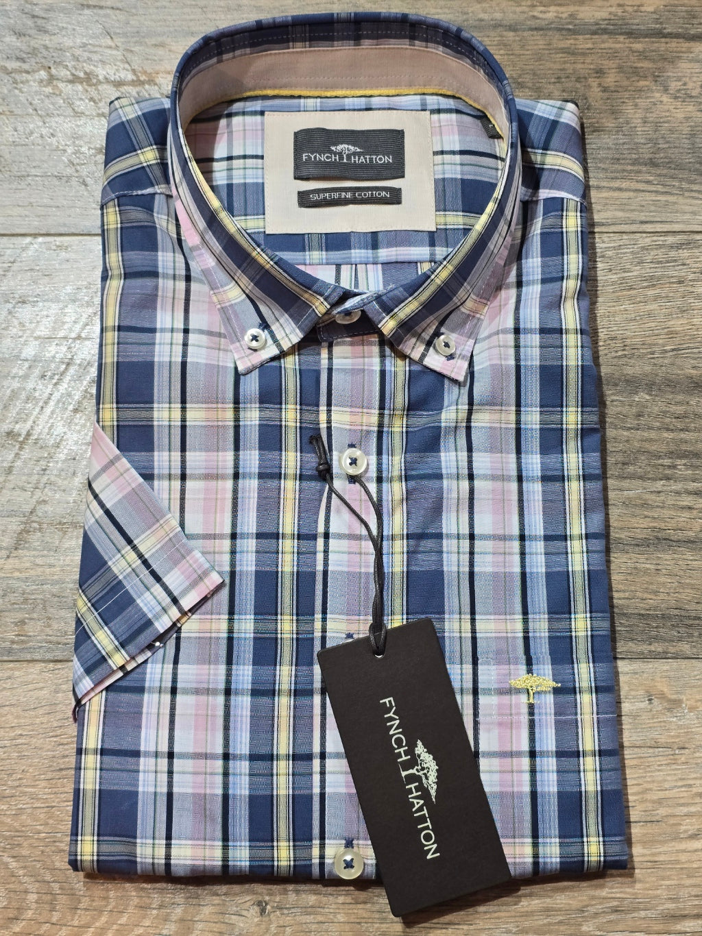 FYNCH-HATTON Short Sleeve Superfine Cotton Shirts