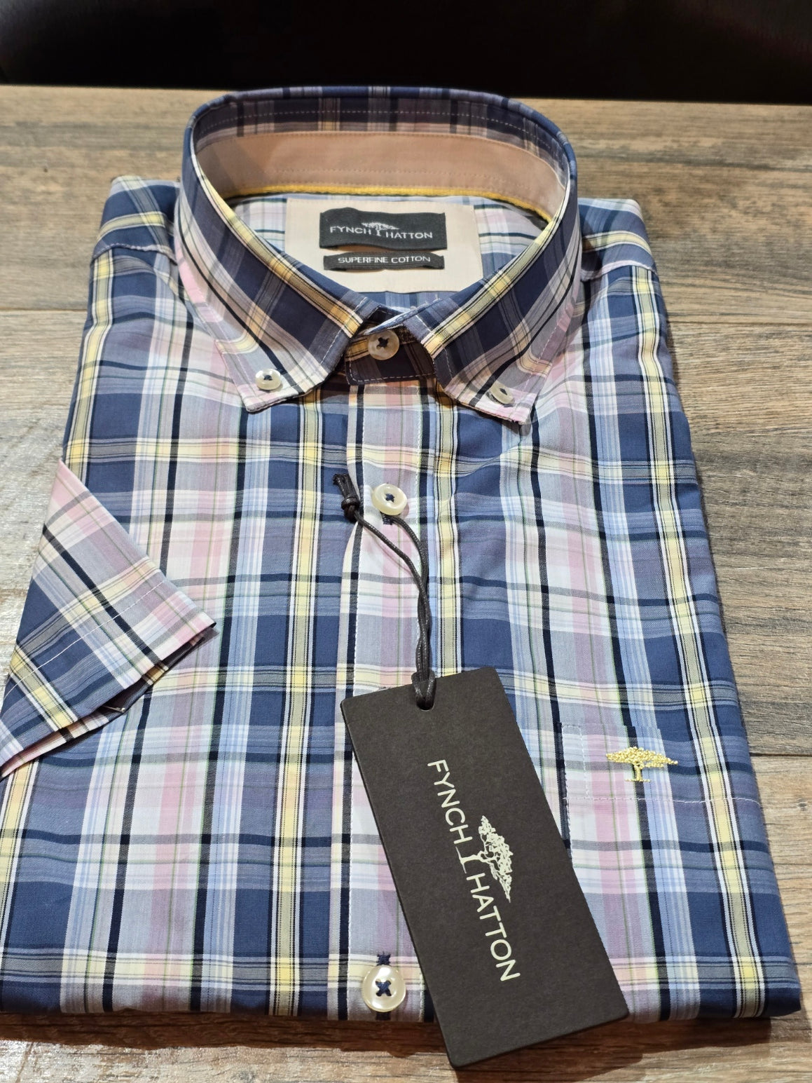 FYNCH-HATTON Short Sleeve Superfine Cotton Shirts