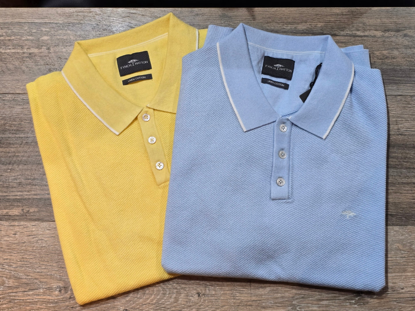 FYNCH HATTON Cotton and Linen Polo Shirts