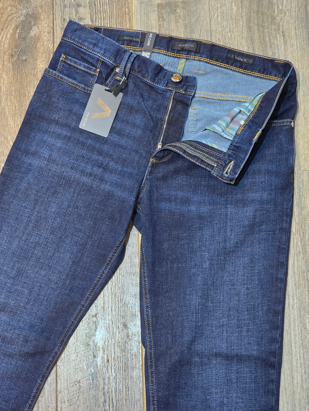 Alberto PIPE - Premium Regular Fit Giza Denim