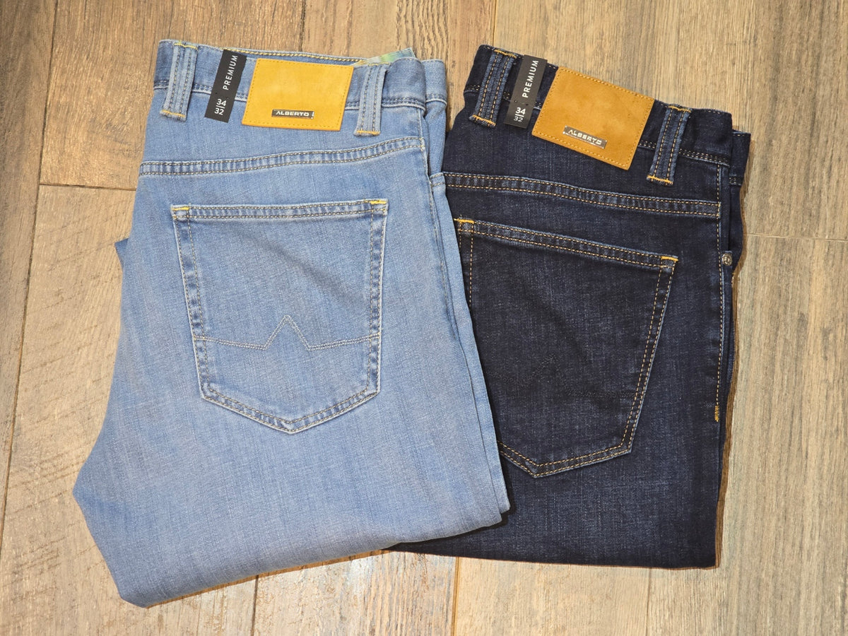 Alberto PIPE - Premium Regular Fit Giza Denim