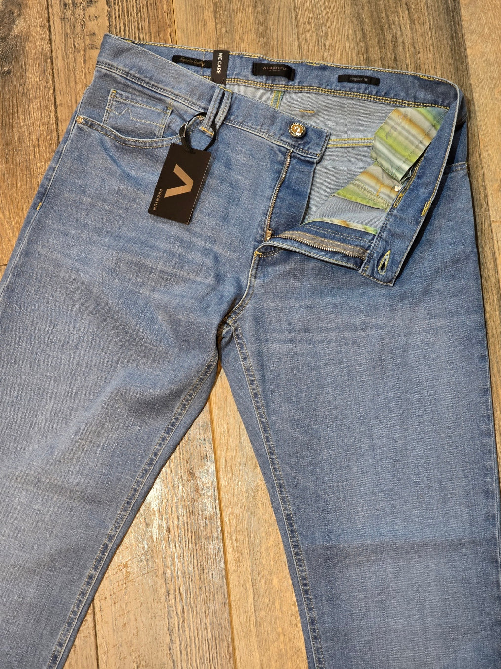 Alberto PIPE - Premium Regular Fit Giza Denim