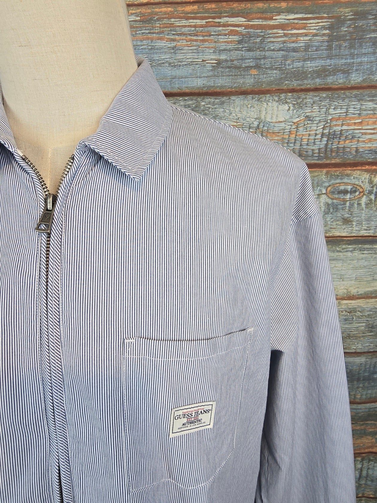 Guess Jeans Ultra light striped cotton Jacket