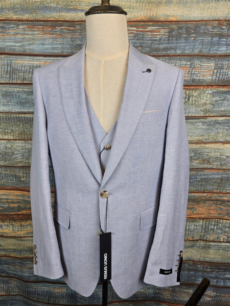 Remus Uomo Tapered Fit Linen-Blend 3 pci Suit