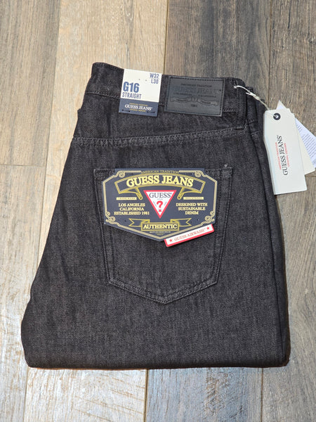 Guess Jeans G16 Straight Fit Airwashed Denim - Black