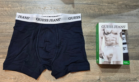 Guess Jeans 3 pack Navy Logo Waistband trunks