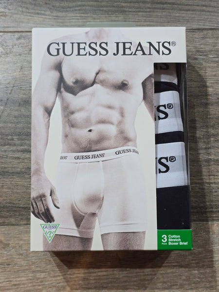 Guess Jeans 3 pack Navy Logo Waistband trunks