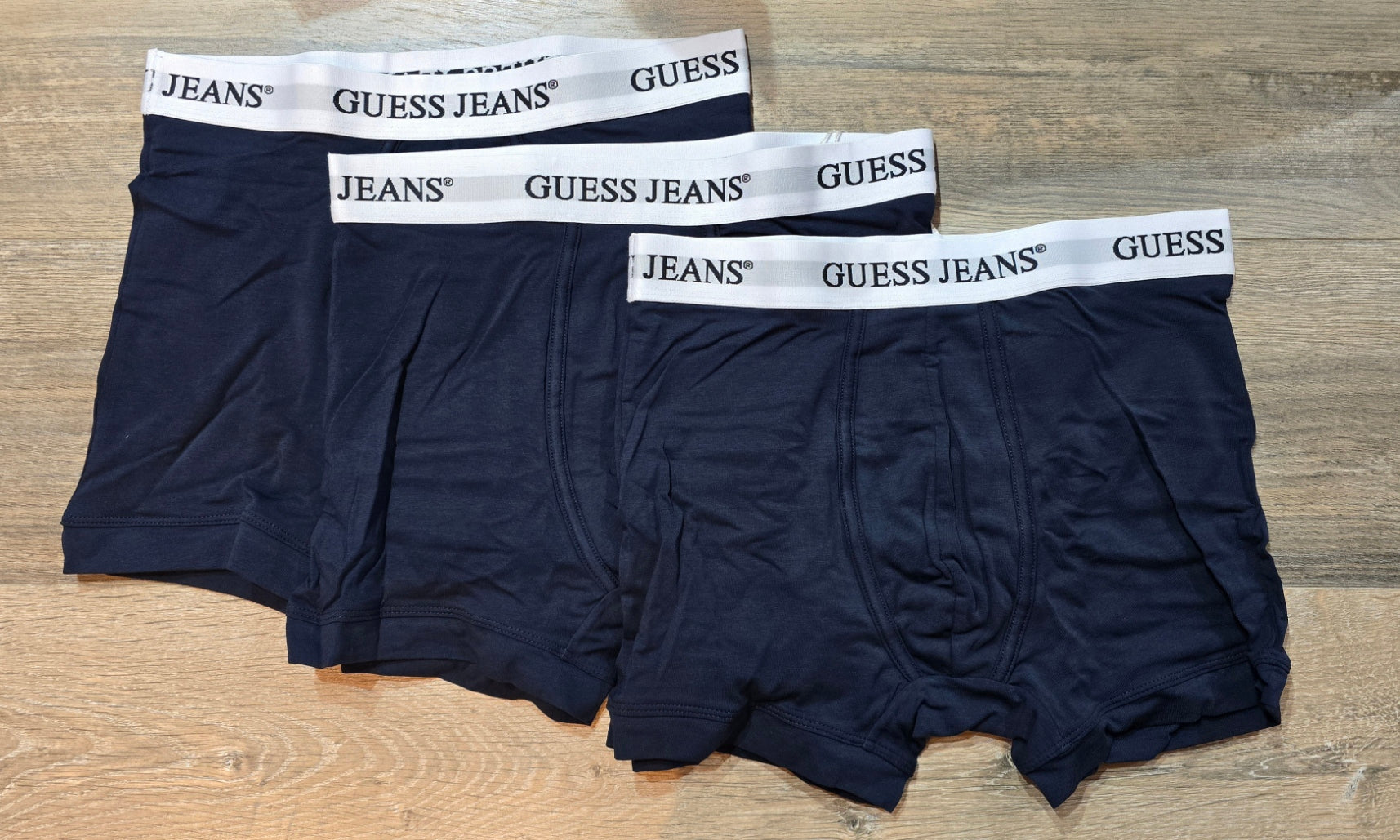 Guess Jeans 3 pack Navy Logo Waistband trunks