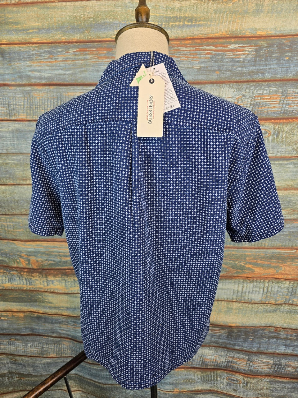 Guess Jeans relaxed fit blue short sleeve shirt