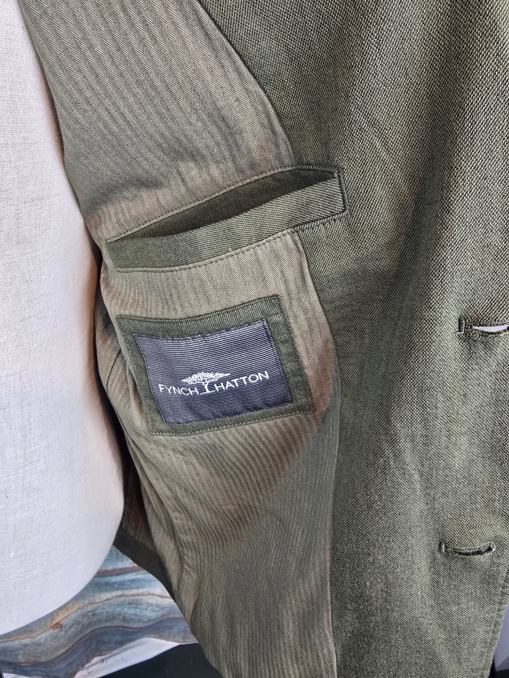 FYNCH-HATTON Cotton & Linen 2 Button Jacket