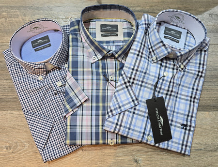FYNCH-HATTON Short Sleeve Superfine Cotton Shirts