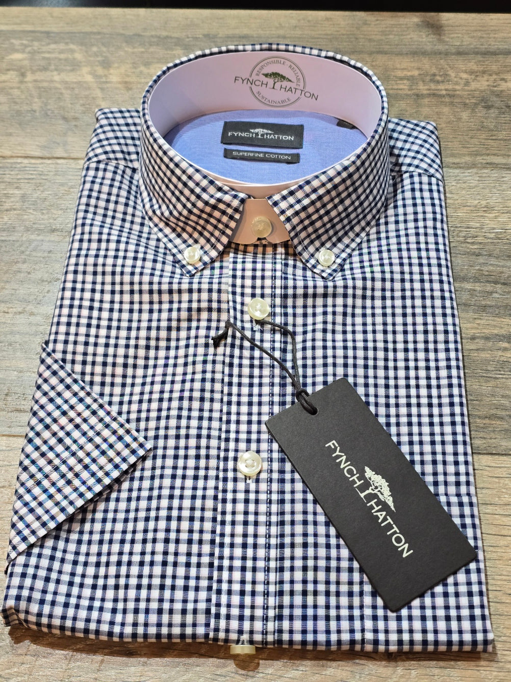 FYNCH-HATTON Short Sleeve Superfine Cotton Shirts