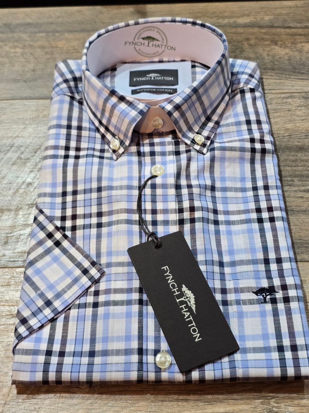 FYNCH-HATTON Short Sleeve Superfine Cotton Shirts