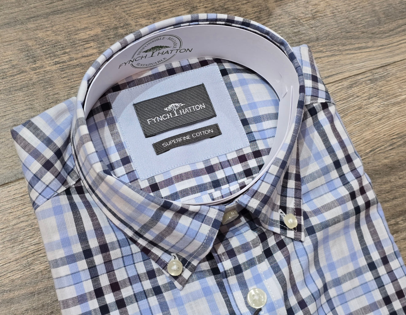 FYNCH-HATTON Short Sleeve Superfine Cotton Shirts