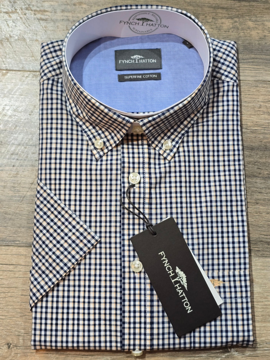 FYNCH-HATTON Short Sleeve Superfine Cotton Shirts