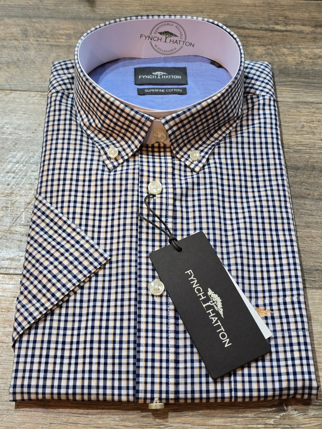FYNCH-HATTON Short Sleeve Superfine Cotton Shirts