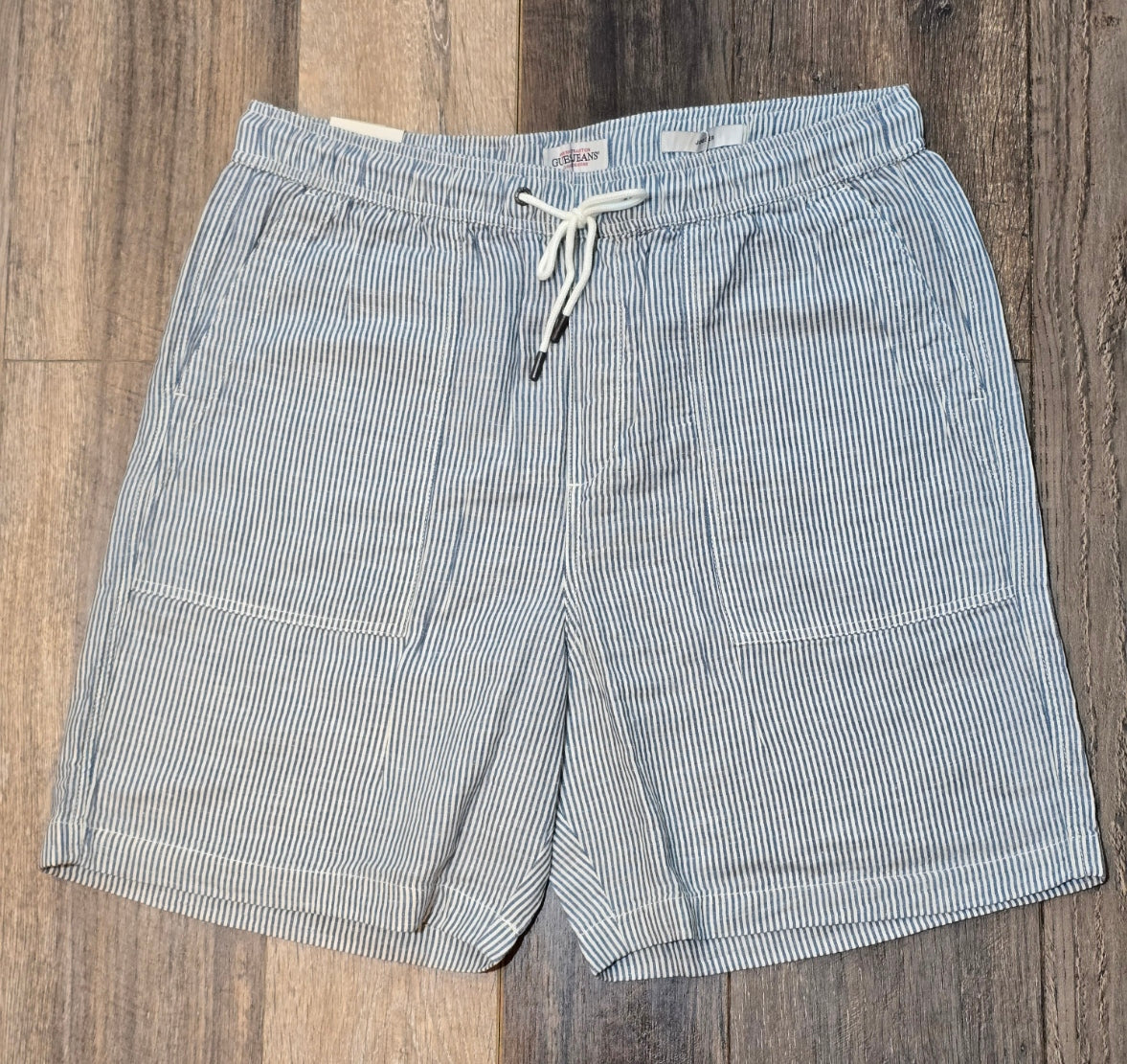 Guess Jeans Striped Cotton and Linen Shorts