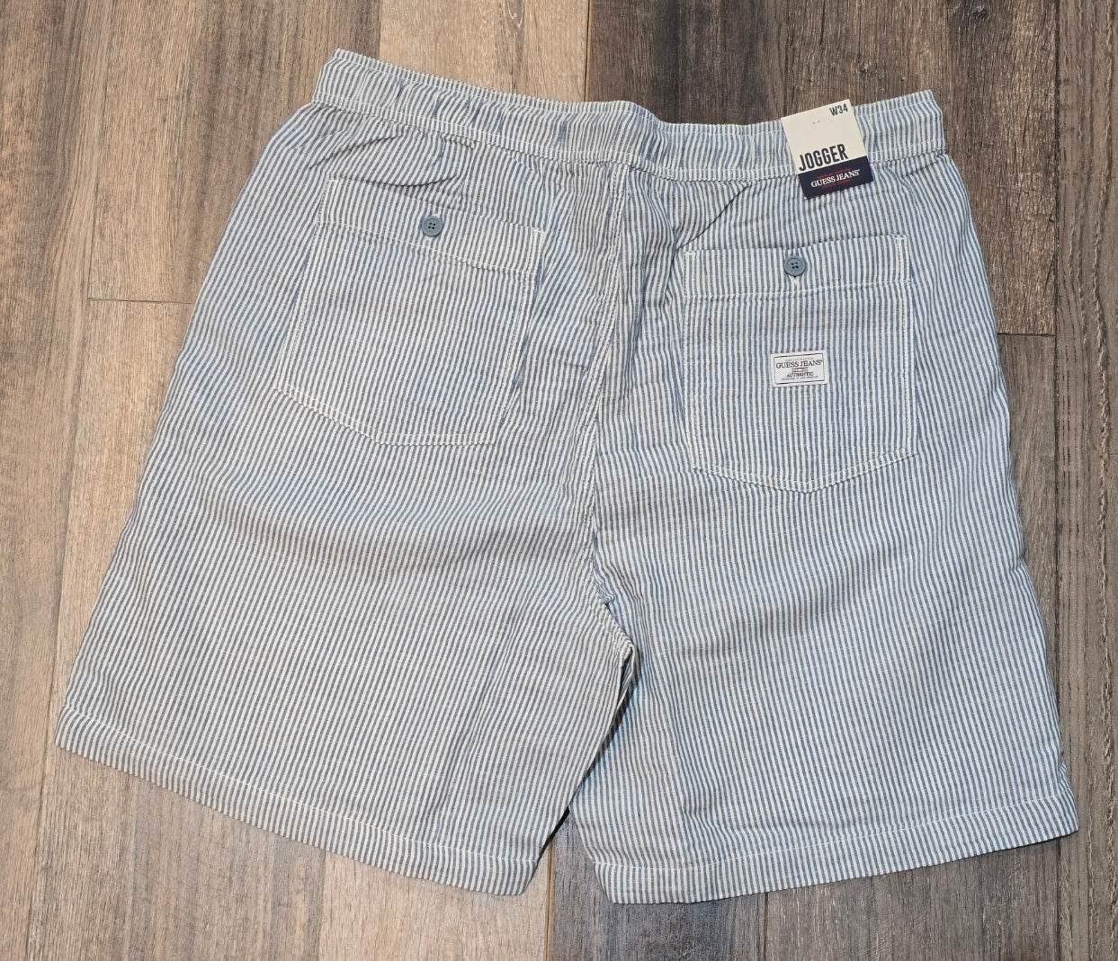 Guess Jeans Striped Cotton and Linen Shorts