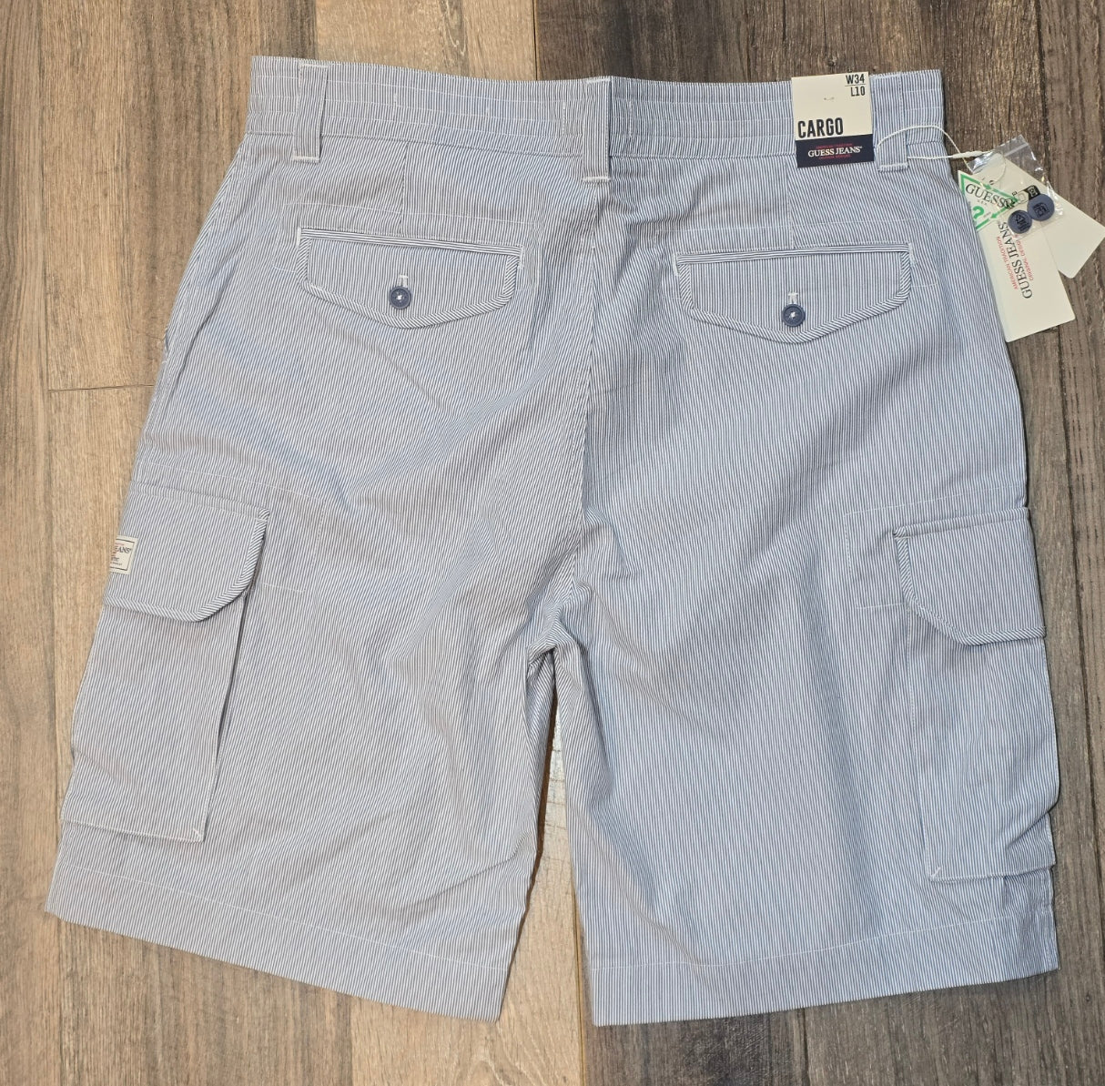 Guess Jeans Striped Cotton Cargo Shorts