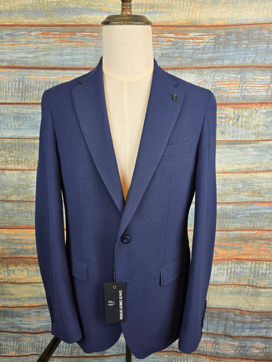 Remus Uomo Slim Fit Navy Seersucker Jacket
