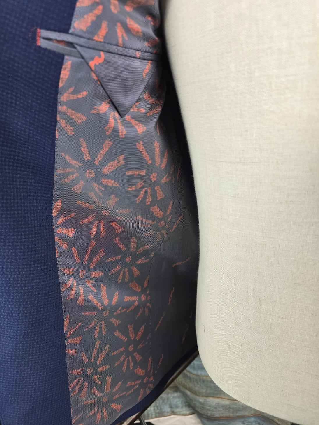 Remus Uomo Slim Fit Navy Seersucker Jacket