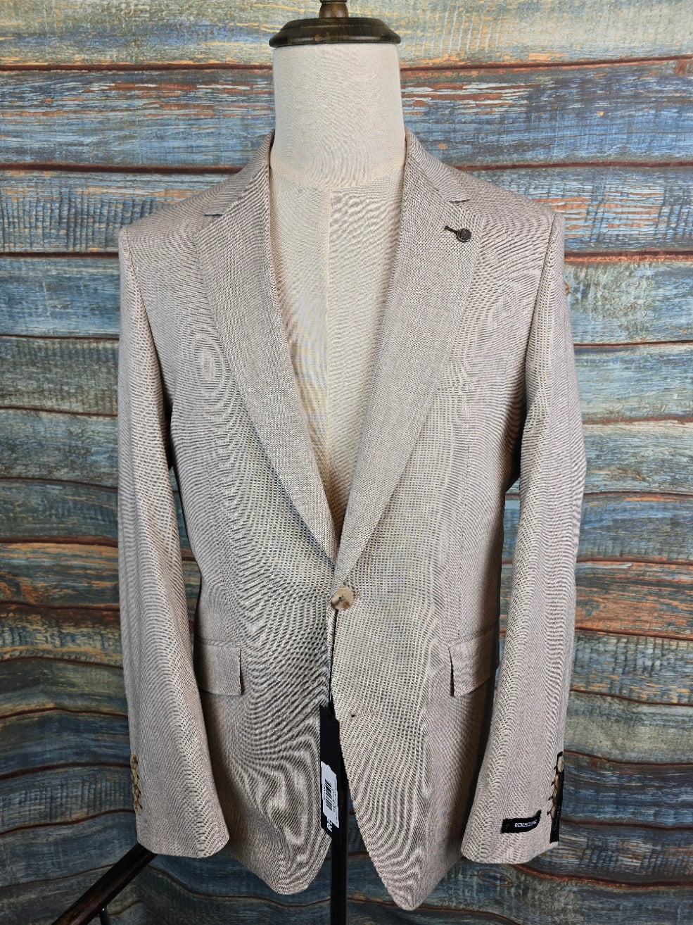 Remus Uomo Tapered Fit Fawn Linen blend Suit