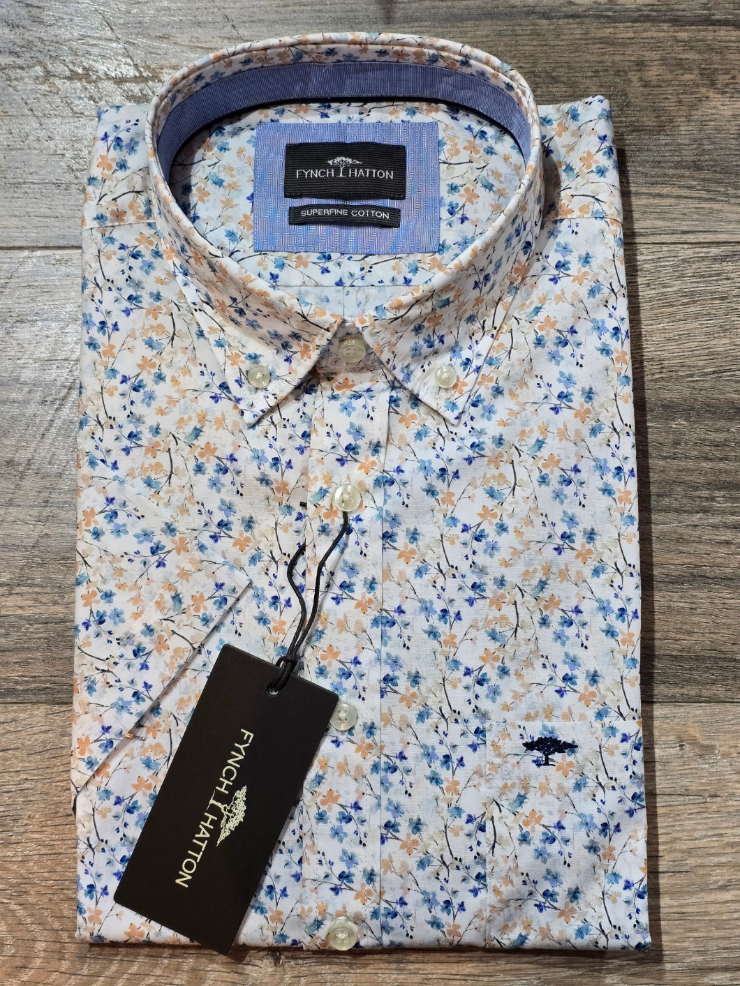 FYNCH-HATTON Short Sleeve Superfine Cotton Shirts
