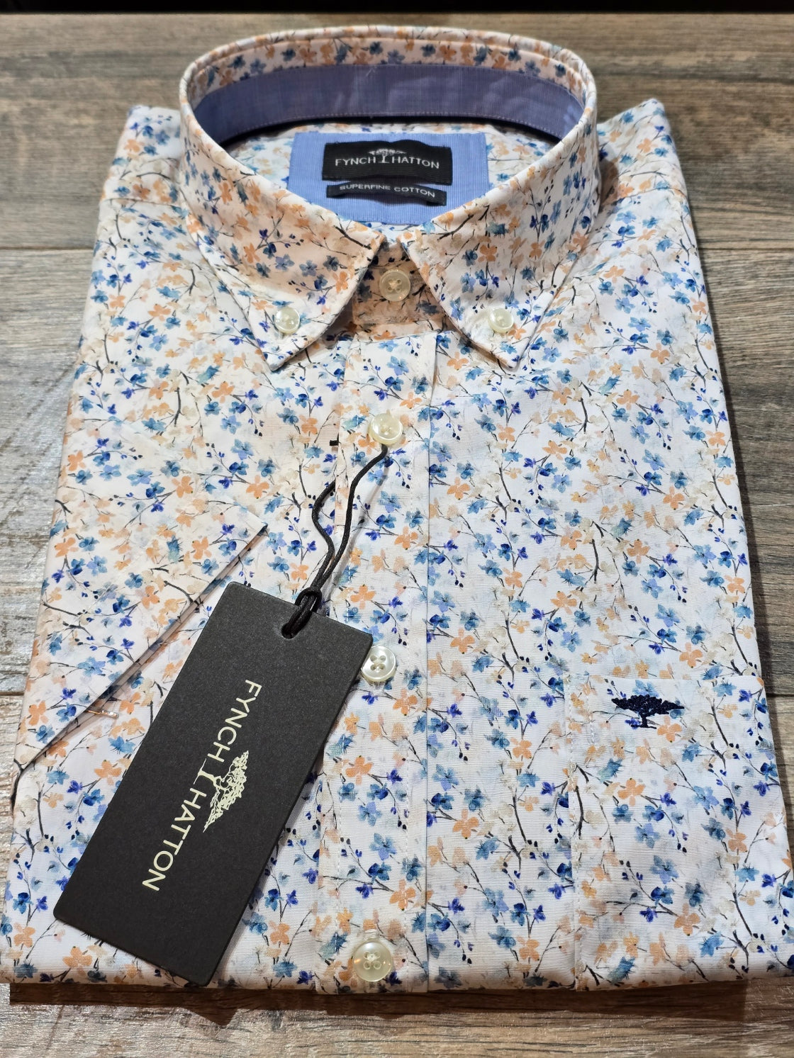 FYNCH-HATTON Short Sleeve Superfine Cotton Shirts