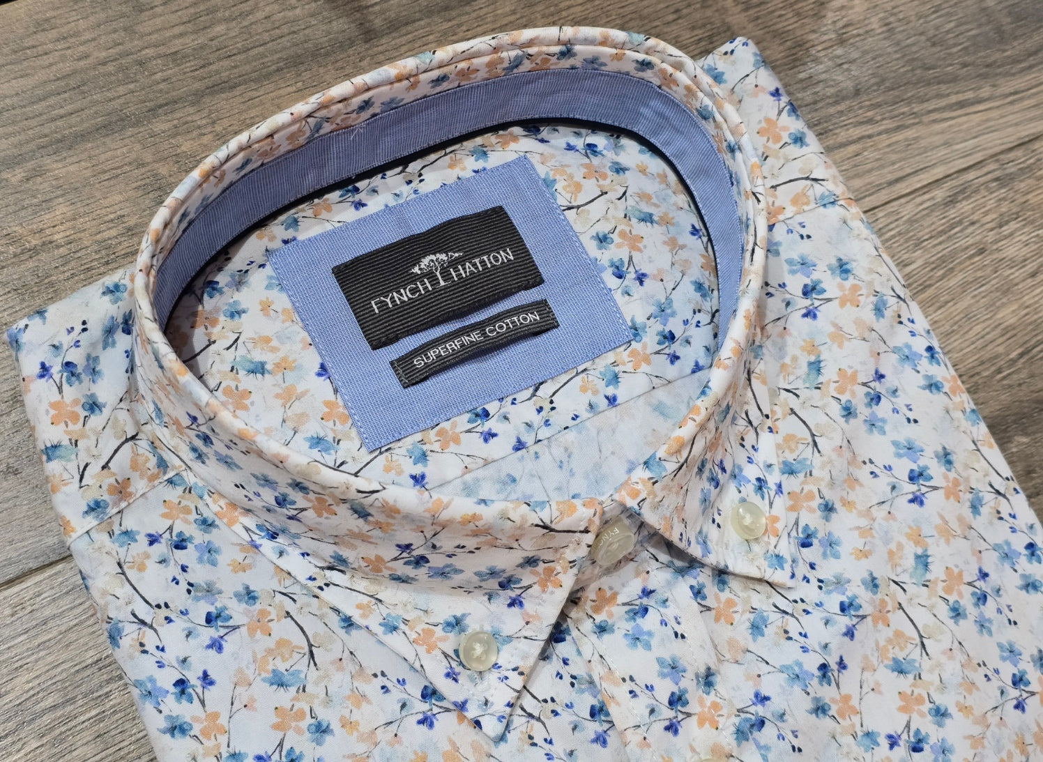 FYNCH-HATTON Short Sleeve Superfine Cotton Shirts