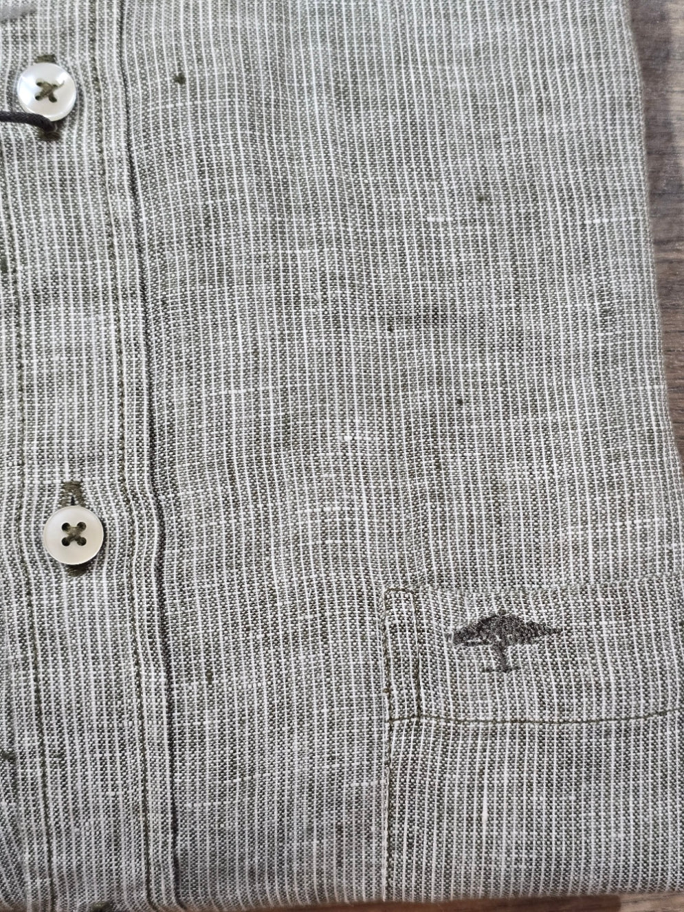 FYNCH-HATTON Long Sleeve Fine Stripe Linen Shirts