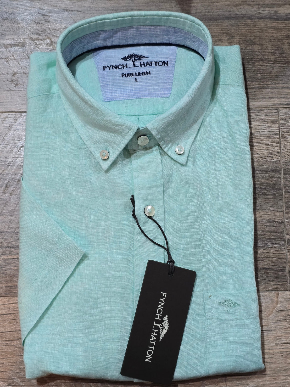 FYNCH-HATTON Short Sleeve Pure Linen Shirts