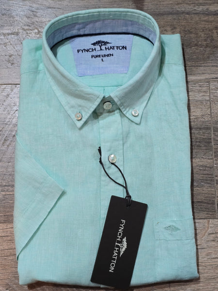 FYNCH-HATTON Short Sleeve Pure Linen Shirts