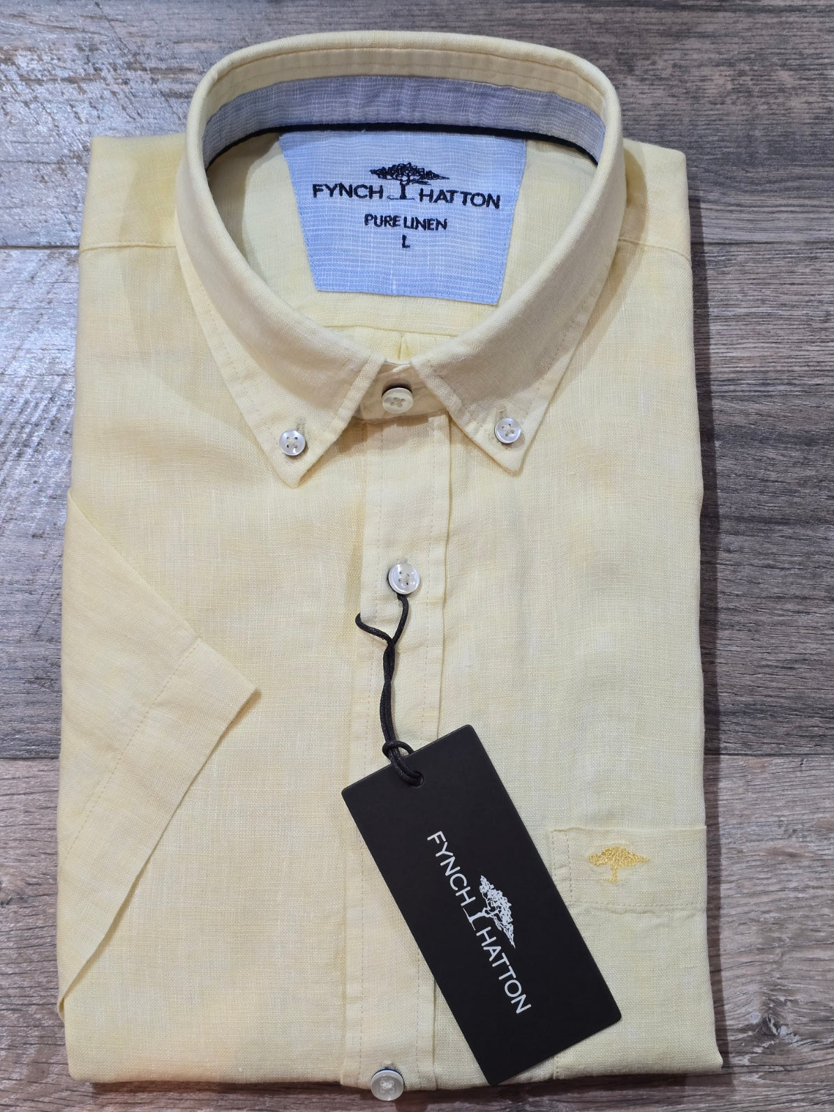 FYNCH-HATTON Short Sleeve Pure Linen Shirts