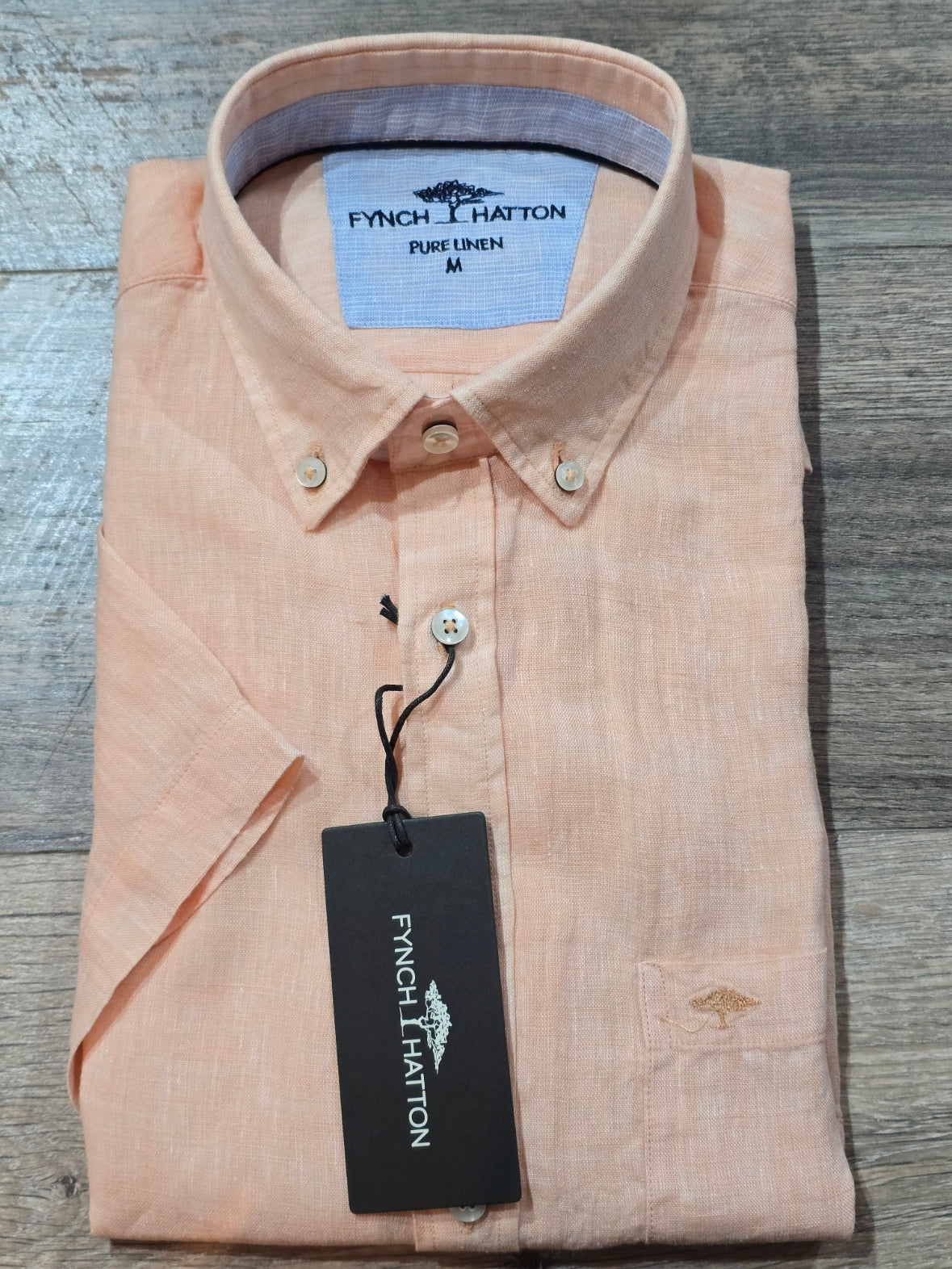 FYNCH-HATTON Short Sleeve Pure Linen Shirts