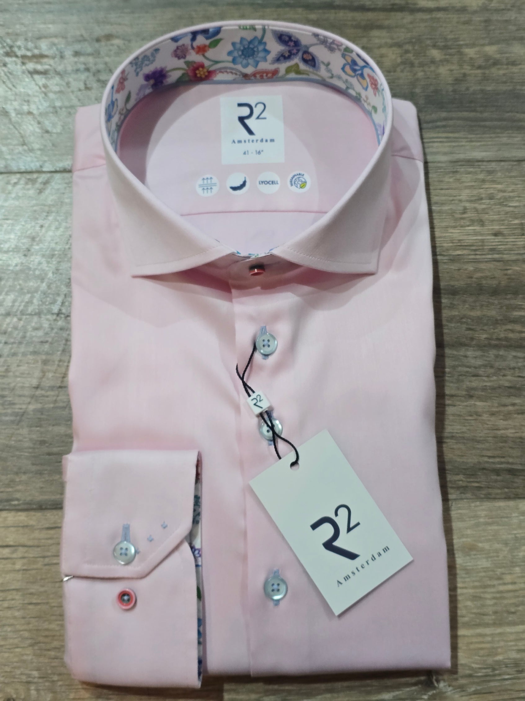 R2 Amsterdam Summer Formal Shirt with Floral Trims