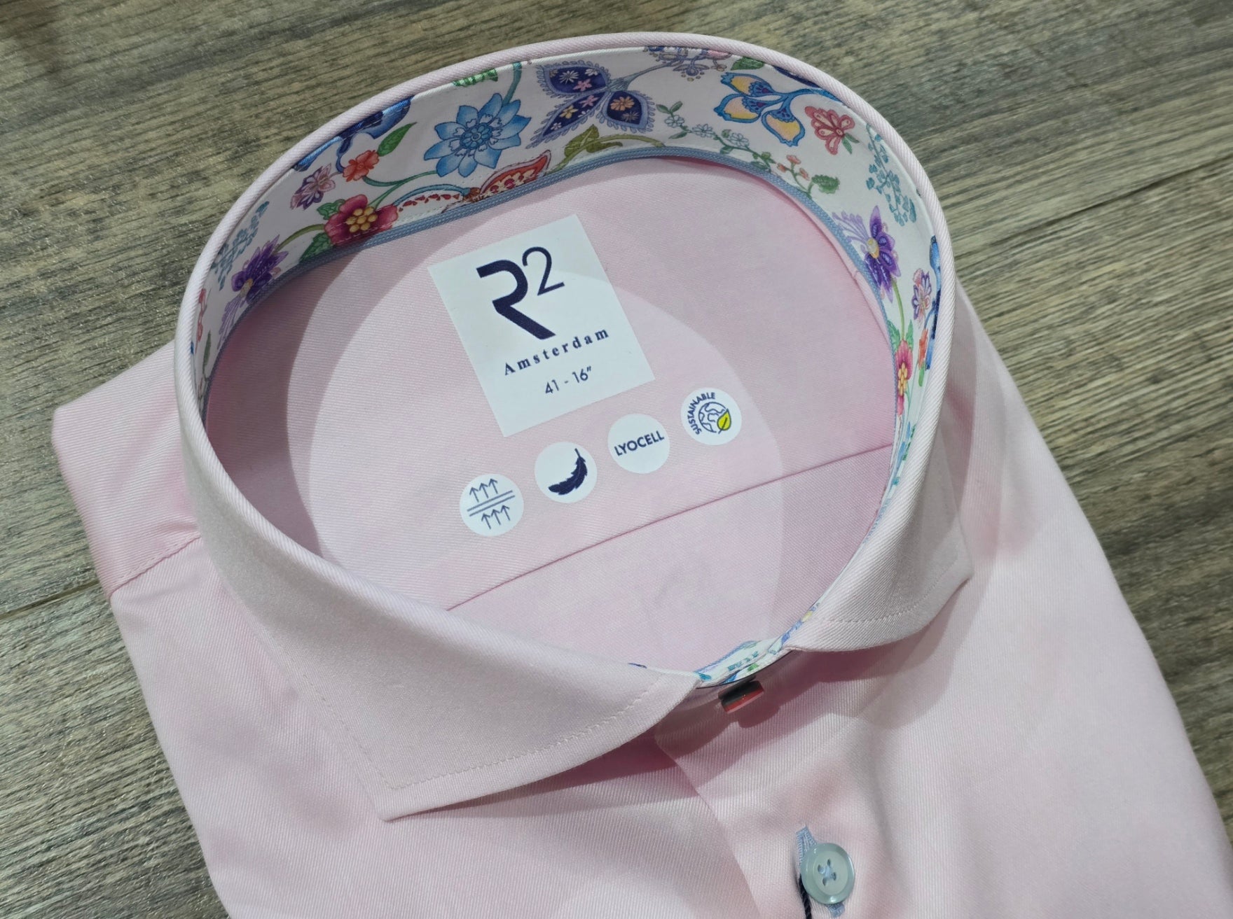 R2 Amsterdam Summer Formal Shirt with Floral Trims