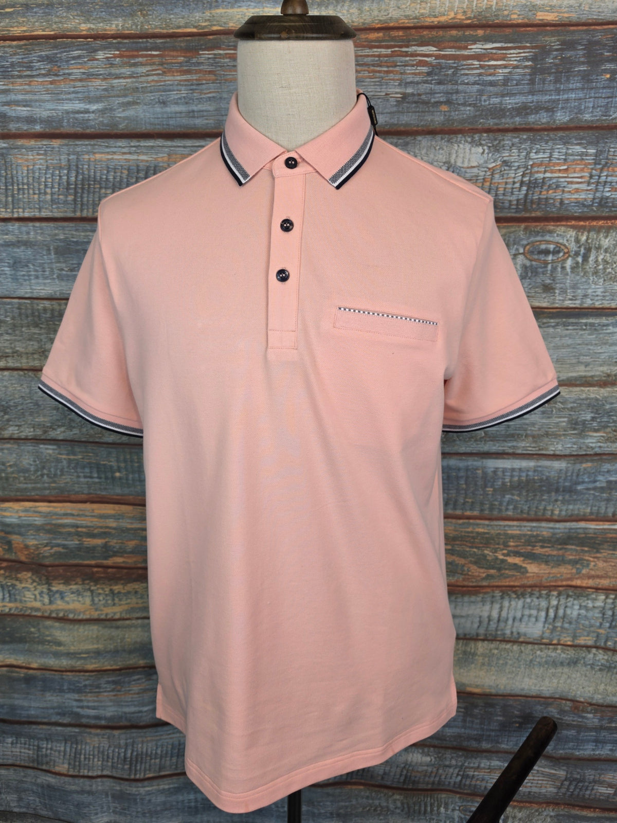 MONTECHIARO stretch Cotton Tipped Polo Shirt