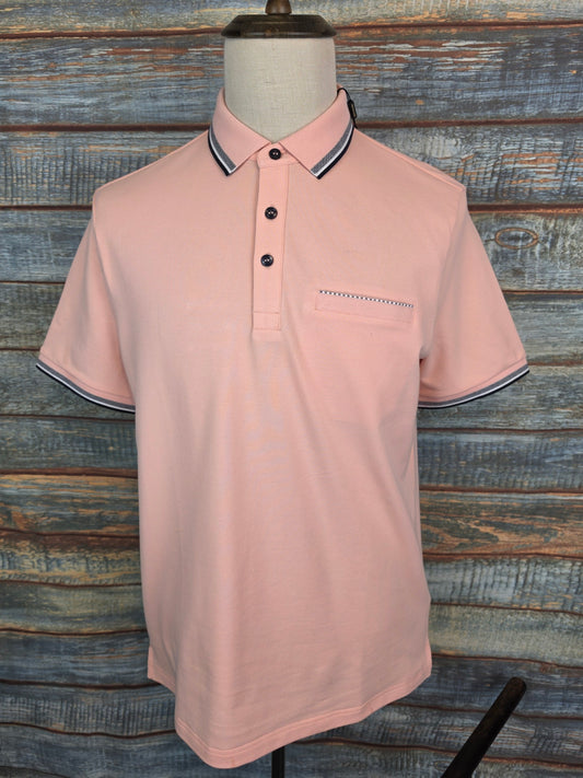 MONTECHIARO stretch Cotton Tipped Polo Shirt