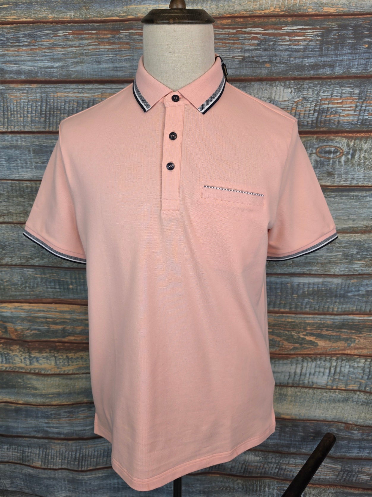 MONTECHIARO stretch Cotton Tipped Polo Shirt