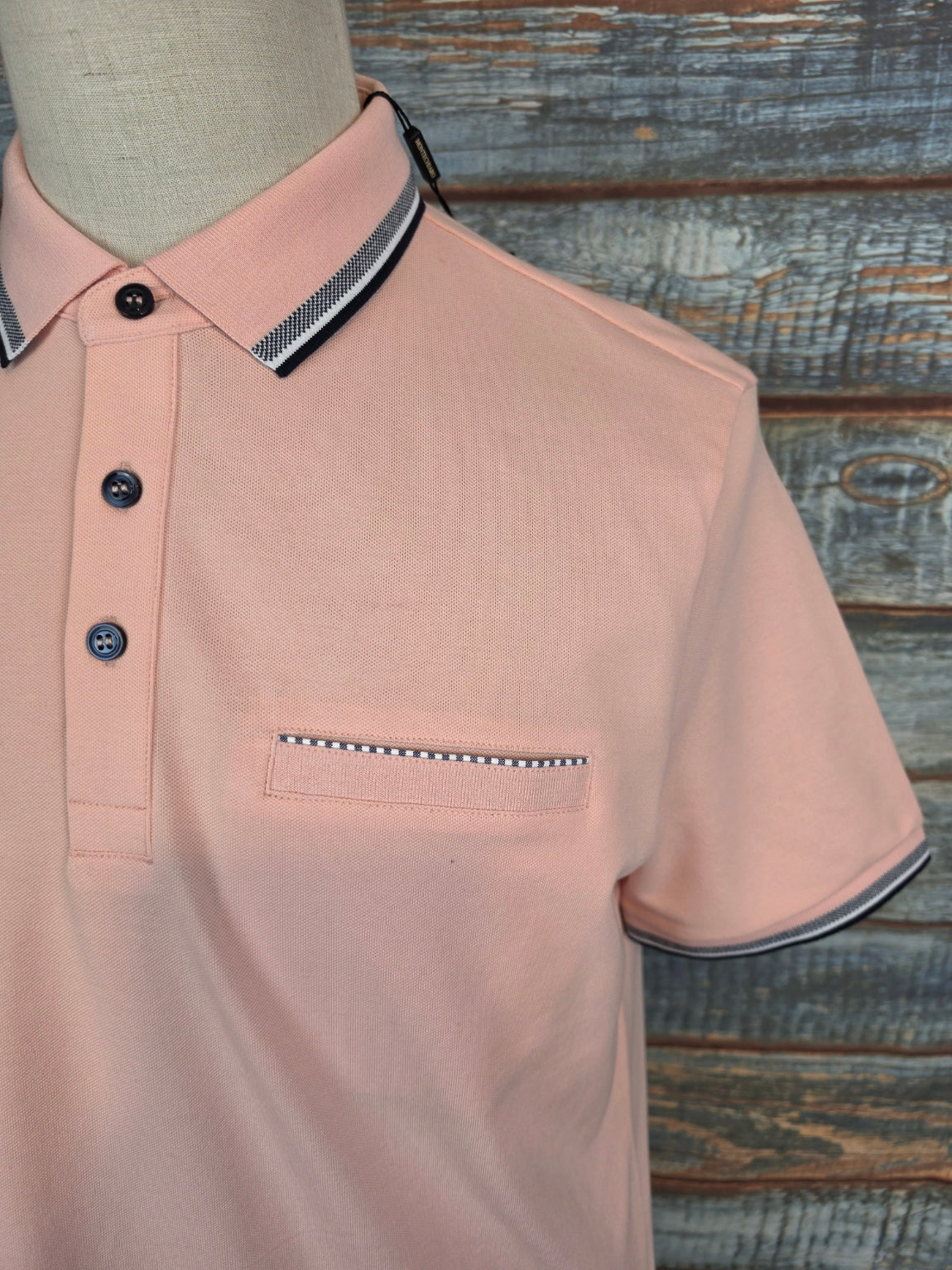 MONTECHIARO stretch Cotton Tipped Polo Shirt